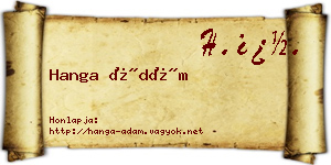 Hanga Ádám névjegykártya